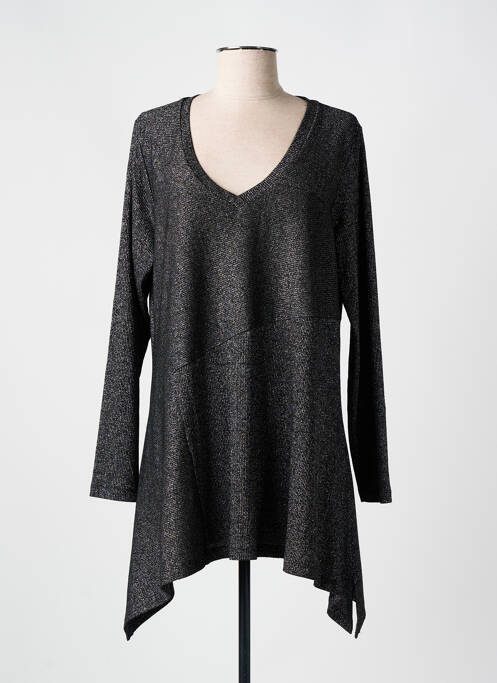 Tunique manches longues col v noir MAT FASHION femme