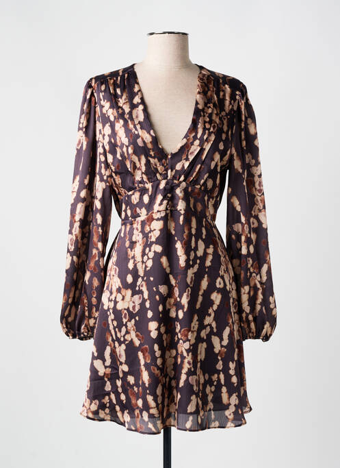 Robe courte manches longues manches longues marron CIVICO 1 femme