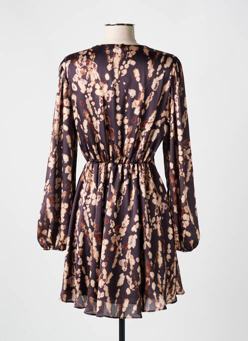 Robe courte manches longues manches longues marron CIVICO 1 femme