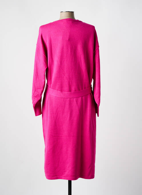 Robe mi-longue manches longues manches longues rose YESTA femme