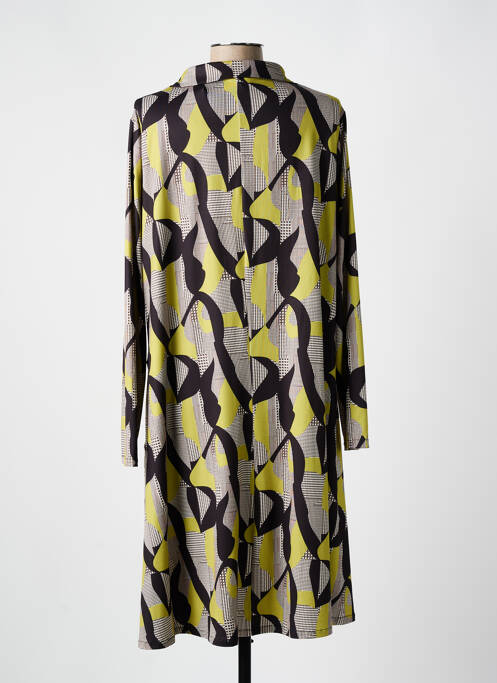 Robe mi-longue imprimé fantaisie manches longues vert AN II VITO femme