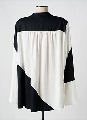 Blouse tissage popeline manches longues noir MAT FASHION femme