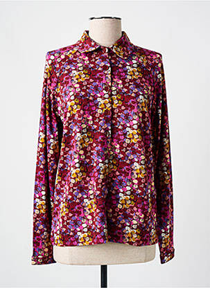 Chemisier imprimé fleurs manches longues violet ZILCH femme