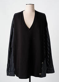 Blouse poignets boutonnés avec fente manches longues noir MAT FASHION femme