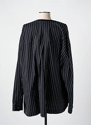Blouse poignets boutonnés avec fente manches longues noir MAT FASHION femme