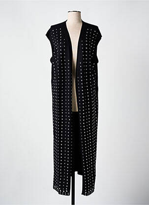 Gilet sans manche maille fine noir MAT. femme