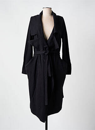 Manteau long coupe cintrée sans capuche noir URBAN femme