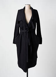 Manteau long coupe cintrée sans capuche noir URBAN femme