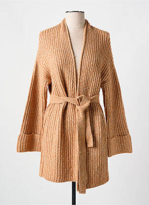 Gilet manches longues stretch marron YEST femme