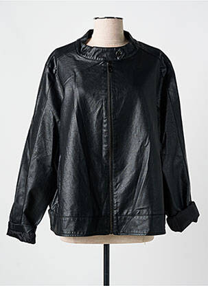 Veste simili cuir poches noir MAT. femme