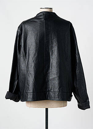 Veste simili cuir poches noir MAT. femme