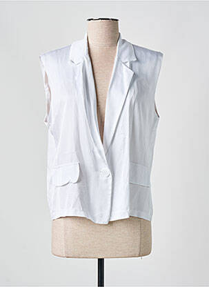 Gilet sans manche coupe cintrée blanc CARLA GIANNINI femme