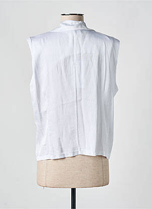 Gilet sans manche coupe cintrée blanc CARLA GIANNINI femme