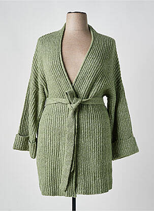Gilet manches longues stretch vert YESTA femme