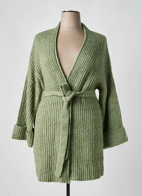 Gilet manches longues stretch vert YESTA femme