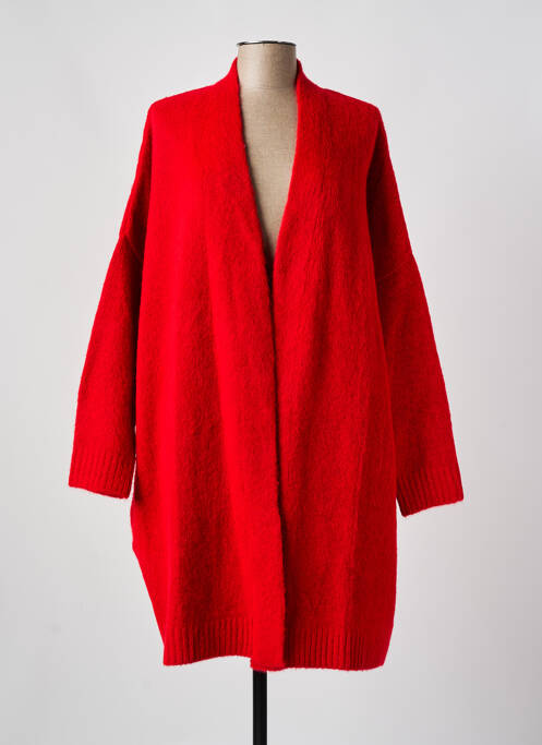 Gilet manches longues rouge MAT. pour femme