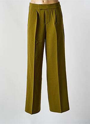 Pantalon droit fermeture zippée sous rabat avec crochet vert ESQUALO femme