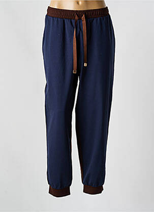 Pantalon droit taille élastique bleu MAT. femme
