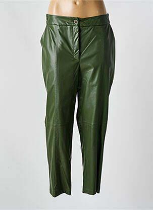 Pantalon droit taille élastique vert MAT. femme