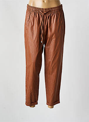 Pantalon 7/8 taille élastique marron MAT. femme