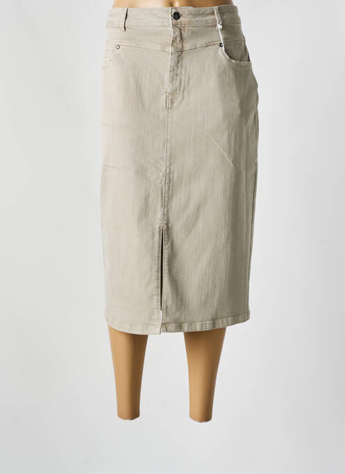 Jupe mi-longue beige YESTA pour femme