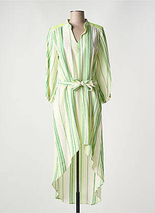 Robe longue col v manches 3/4 beige VALERIE KHALFON femme