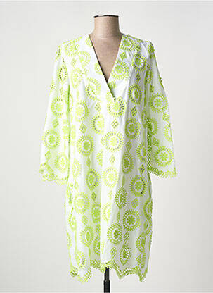 Robe mi-longue manches 3/4 manches 3/4 blanc VALERIE KHALFON femme