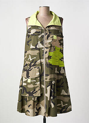 Robe courte sans manche sans manche vert TRICOT CHIC femme