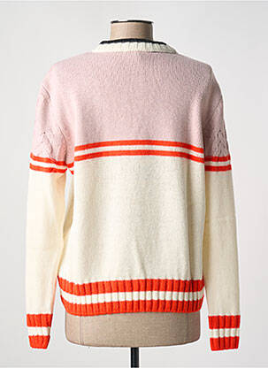 Pull resserrée sur le bas manches longues rose TRICOT CHIC femme