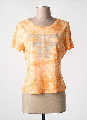 T-shirt imprimé fantaisie manches courtes orange FRACOMINA femme