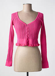 Gilet manches longues coupe cintrée rose FRACOMINA femme