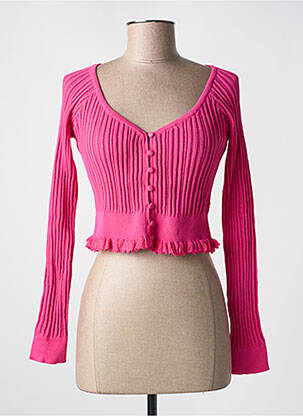 Gilet manches longues coupe cintrée rose FRACOMINA femme
