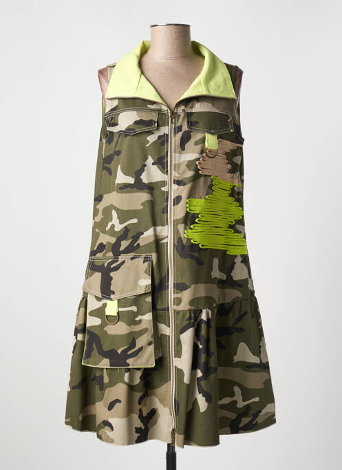 Robe courte sans manche sans manche vert TRICOT CHIC femme