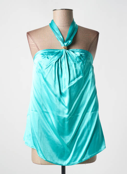 Top coupe fluide fines bretelles bleu FRACOMINA femme