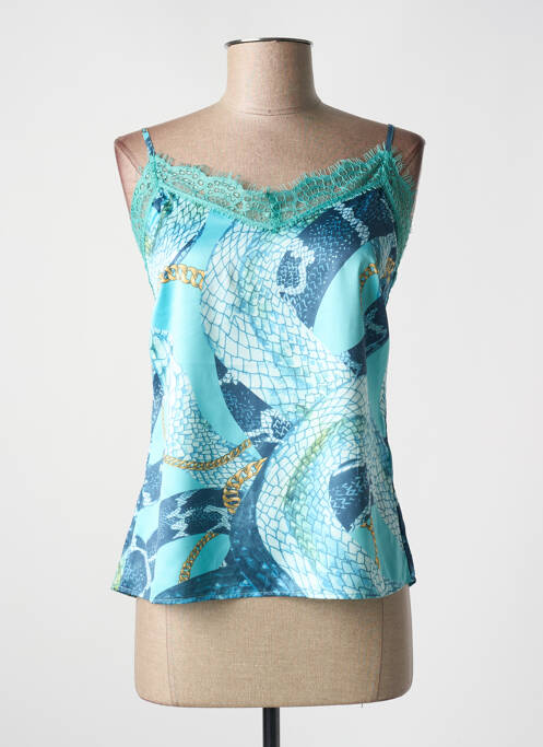 Top imprimé fantaisie fines bretelles bleu FRACOMINA femme