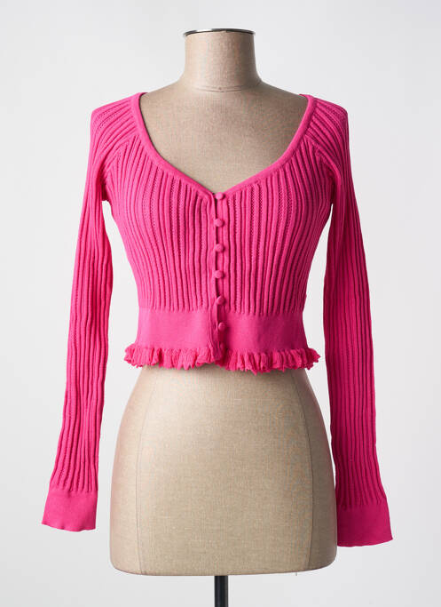 Gilet manches longues coupe cintrée rose FRACOMINA femme