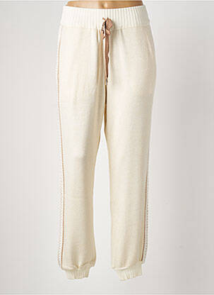 Jogging taille haute taille haute beige TRICOT CHIC femme