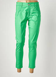 Pantalon 7/8 stretch taille normale vert MADEMOISELLE SANS GÊNE femme