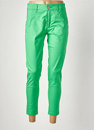 Pantalon 7/8 stretch taille normale vert MADEMOISELLE SANS GÊNE femme