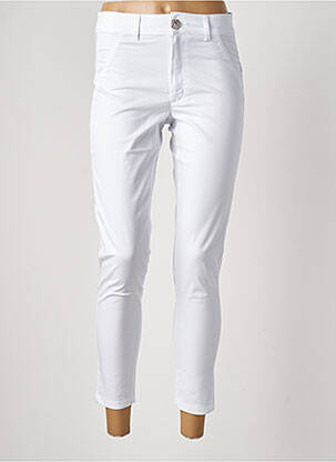 Pantalon 7/8 stretch taille normale blanc MADEMOISELLE SANS GÊNE femme