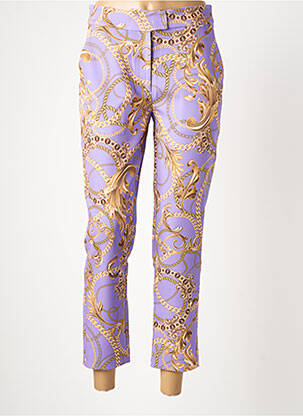 Pantalon 7/8 taille à pinces taille normale violet FRACOMINA femme