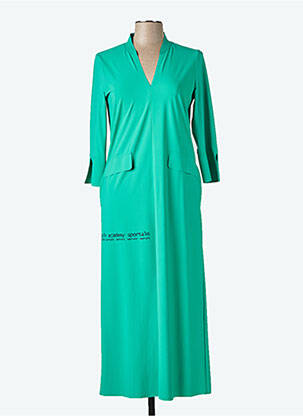 Robe longue coupe cintrée manches 3/4 vert SPORTALM femme