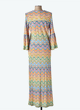 Robe longue coupe cintrée manches 3/4 orange VALERIE KHALFON femme