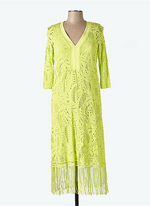 Robe longue coupe cintrée manches 3/4 vert SPORTALM femme