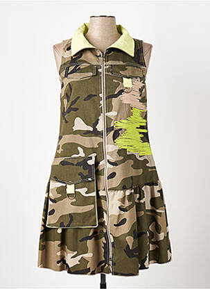 Robe courte sans manche sans manche vert TRICOT CHIC femme