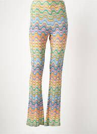 Pantalon flare taille élastique taille haute bleu VALERIE KHALFON femme