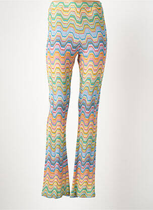 Pantalon flare taille élastique taille haute bleu VALERIE KHALFON femme
