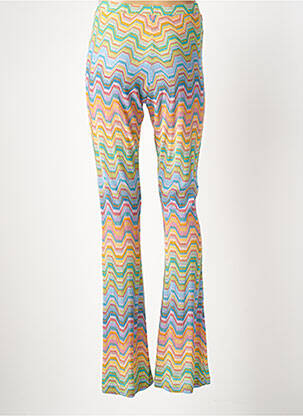 Pantalon flare taille élastique taille haute bleu VALERIE KHALFON femme