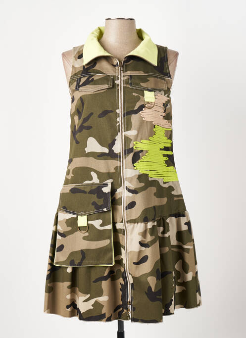 Robe courte sans manche sans manche vert TRICOT CHIC femme