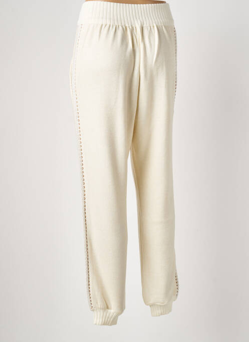 Jogging taille haute taille haute beige TRICOT CHIC femme